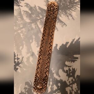 Metal Incense Burner Copper Color Sun Design